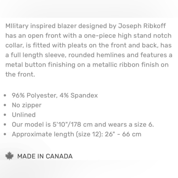 Joseph Ribkoff NWT Gray Frost Sparkle Open Front Long Sleeve Blazer Jacket 8 - Picture 14 of 14